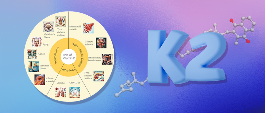 维生素K2具有抵抗感染、减轻炎症和提高⾃⾝免疫力的健康效应